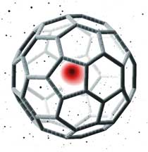buckyball  :: molécula de fullereno con un gas noble atrapado en su interior